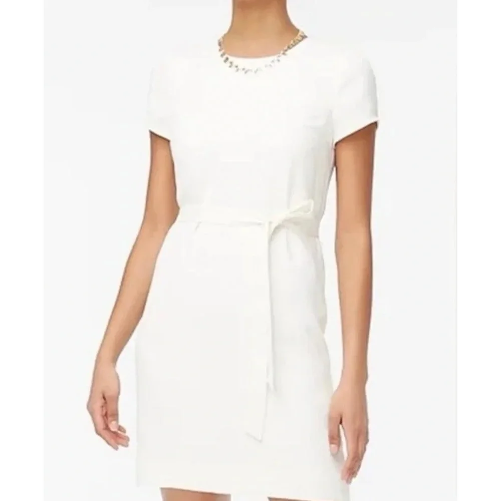 J. Crew | Dresses | Jcrew Reimagined White Shift Dress Short Sleeve Size 4  | Poshmark
